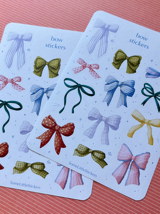 bow stickers - colourful