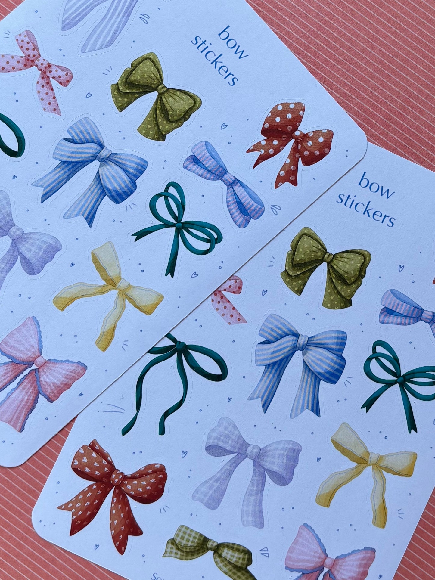 bow stickers - colourful
