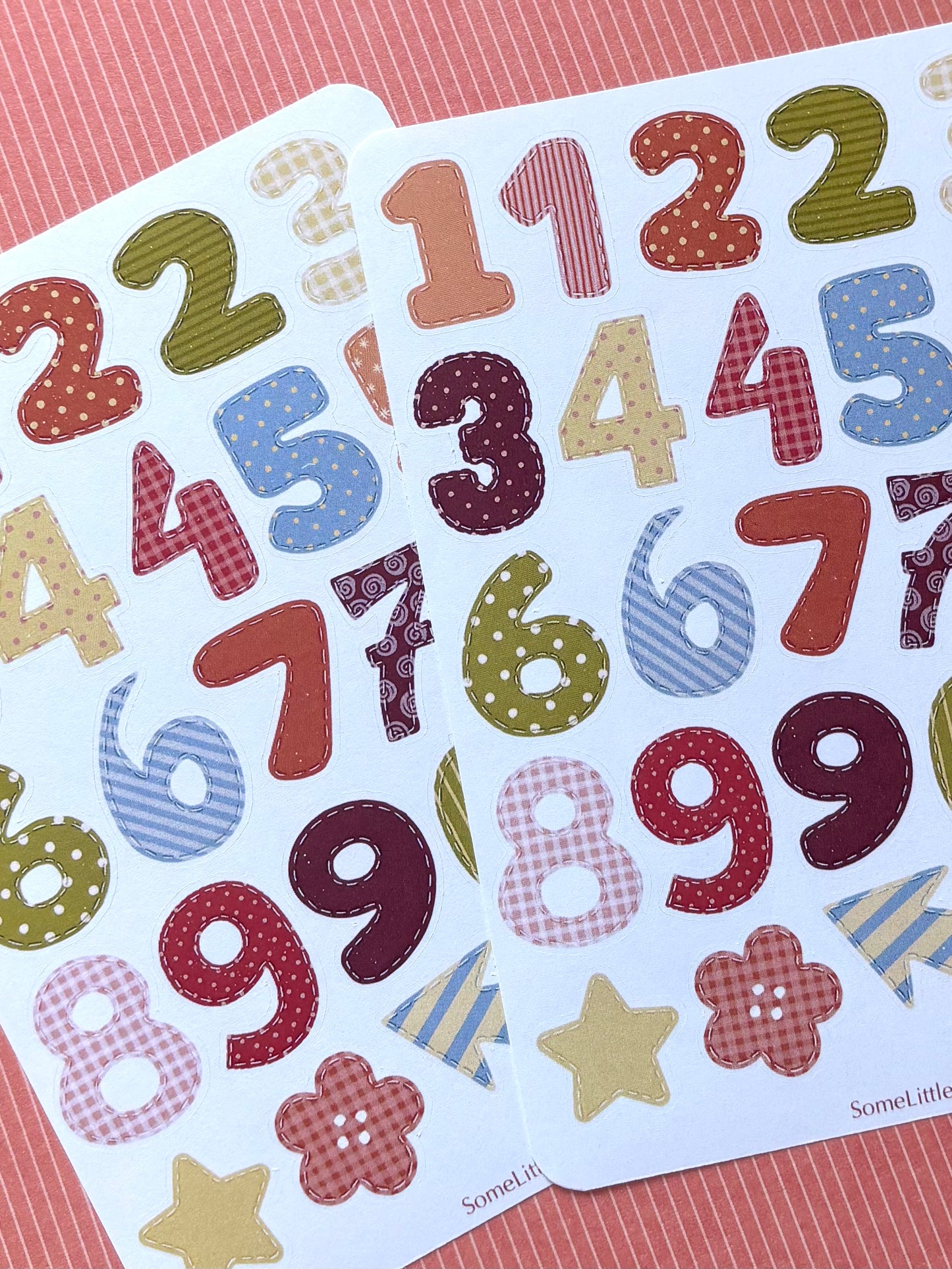 felt numbers stickers