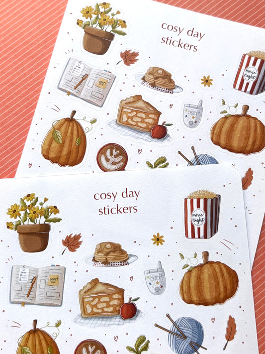 cosy day stickers