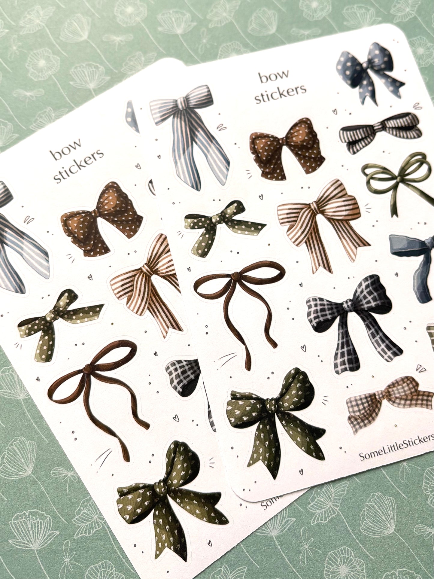 bow stickers - blue