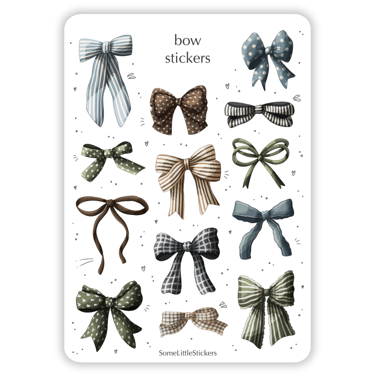 bow stickers - blue