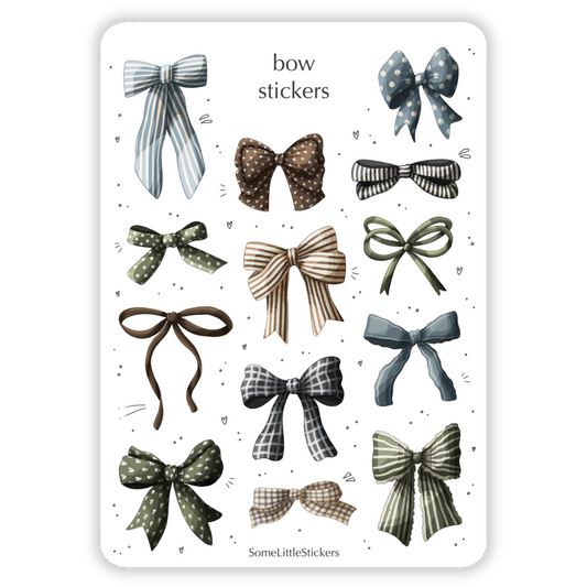 bow stickers - blue