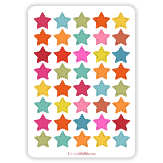 colourful stars stickers