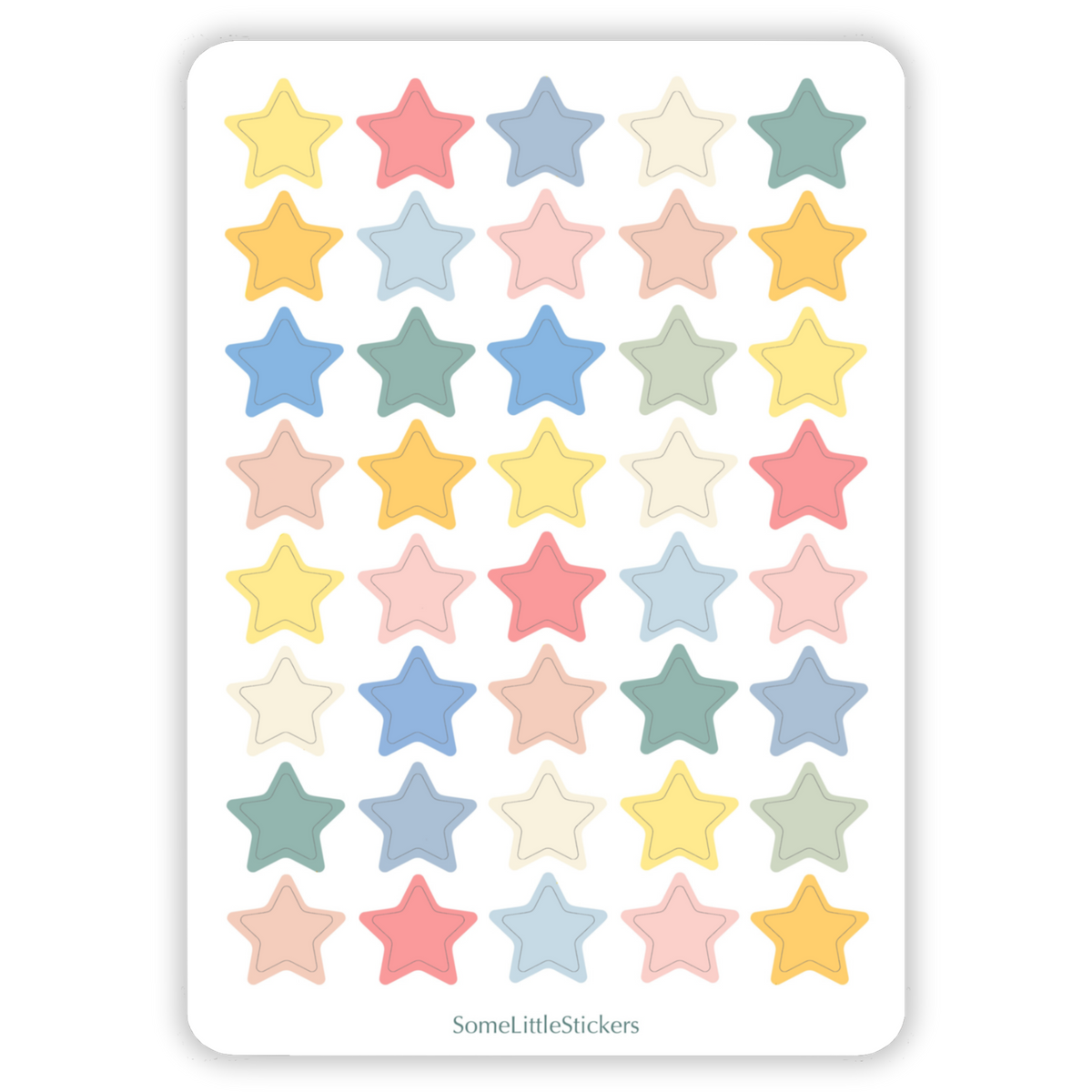 pastel stars stickers
