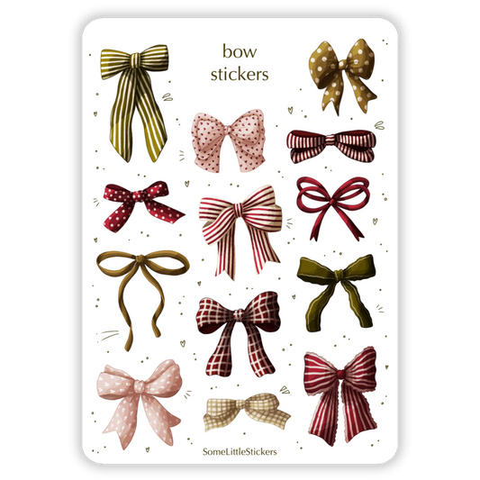 bow stickers - pink
