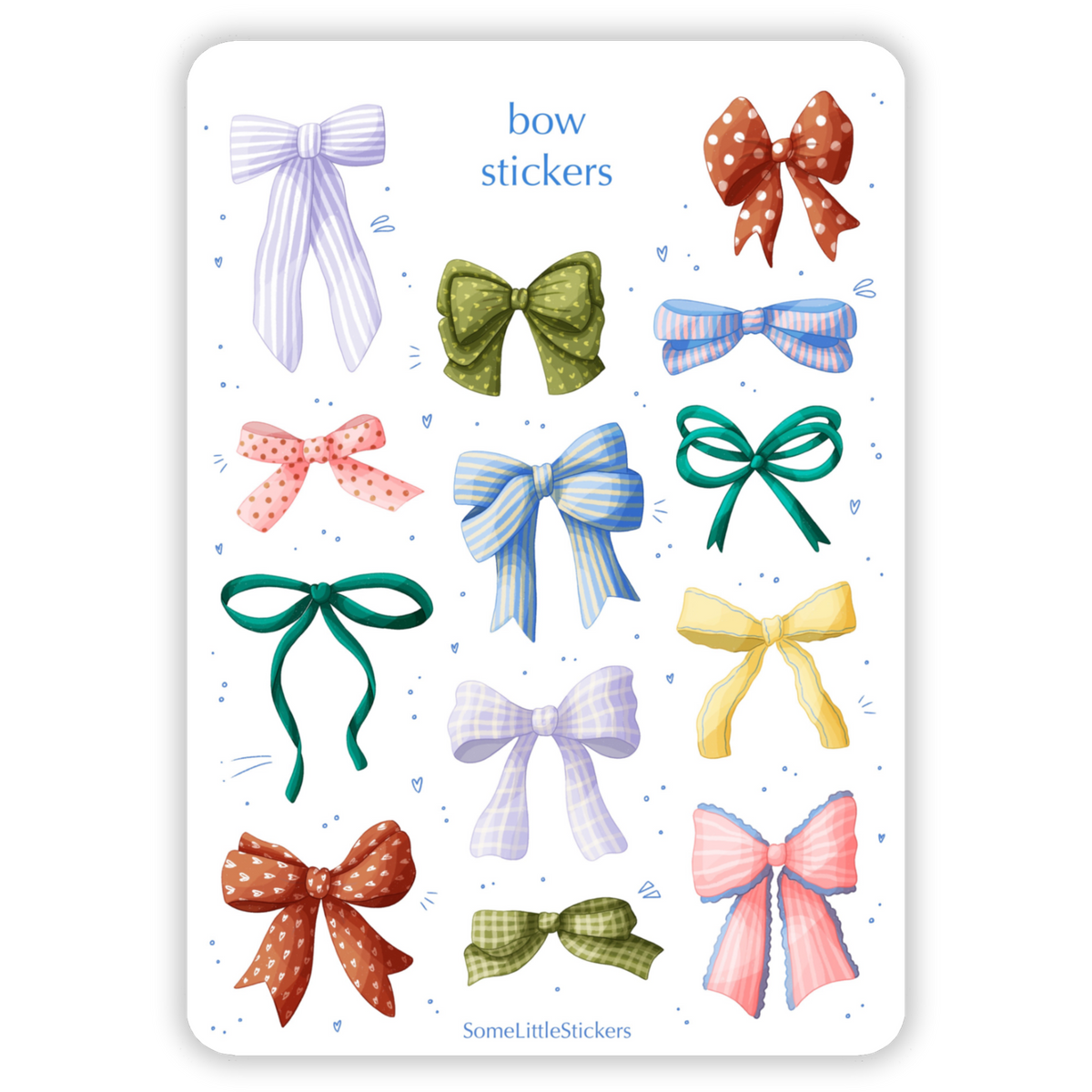 bow stickers - colourful