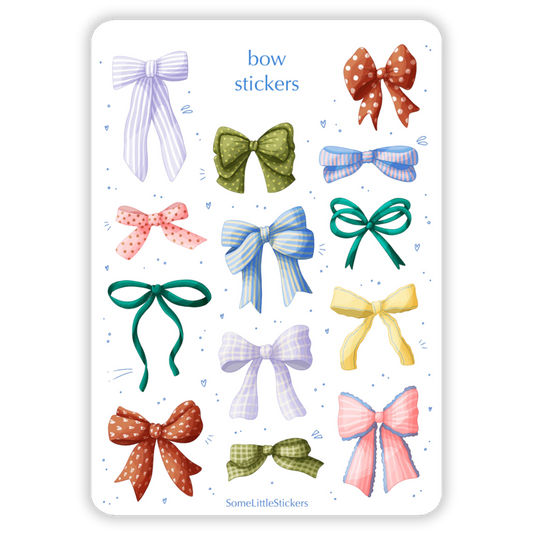 bow stickers - colourful