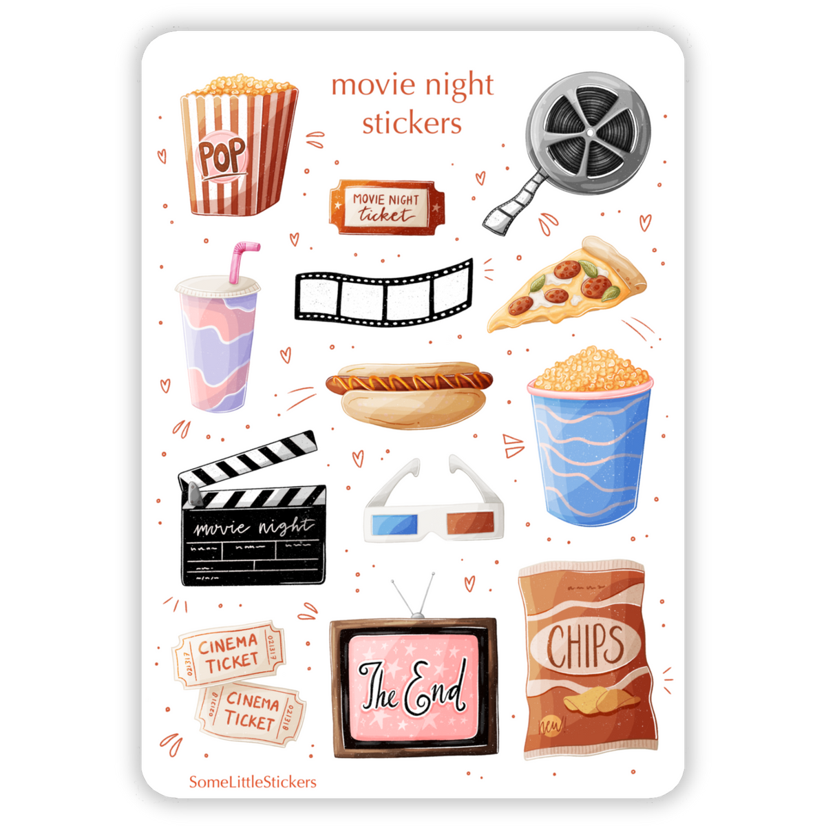 movie night stickers