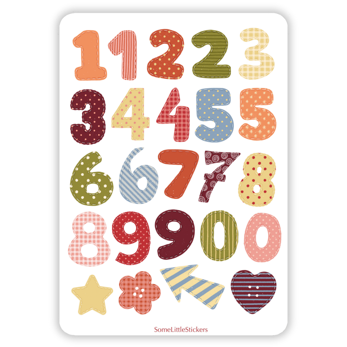 felt numbers stickers