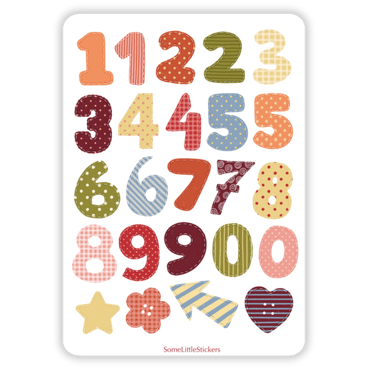 felt numbers stickers