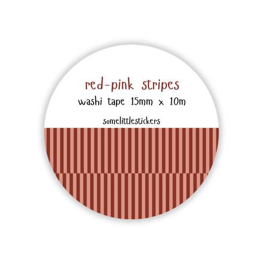 red-pink stripes washi tape