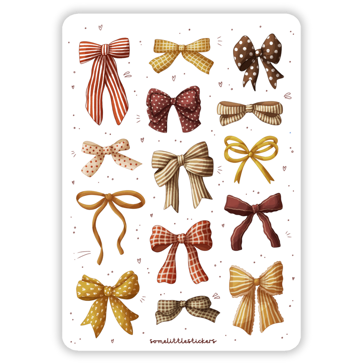 bows stickers - warm