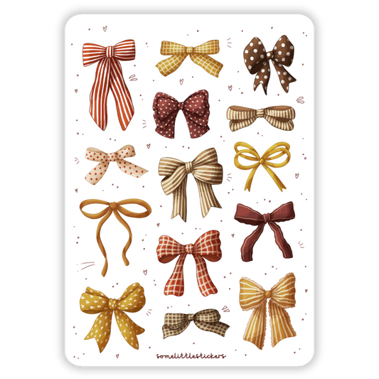 bows stickers - warm