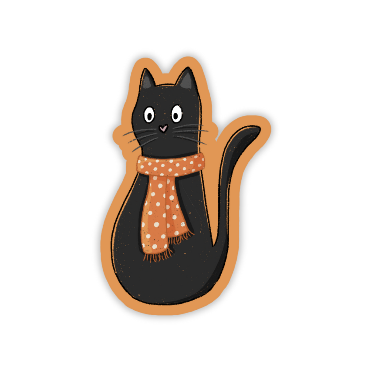 holographic autumnal cat sticker