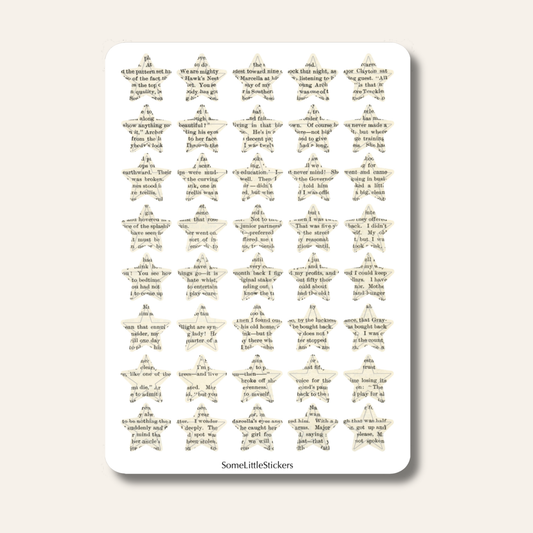 bookish stars stickers