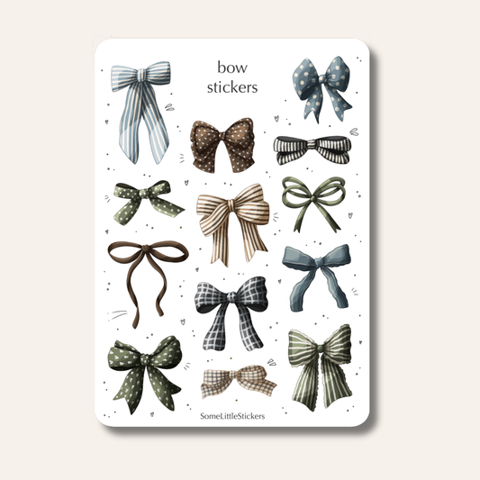 bow stickers - blue
