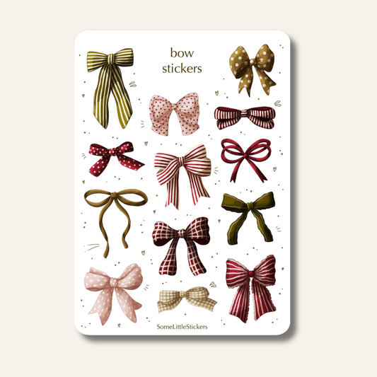 bow stickers - pink