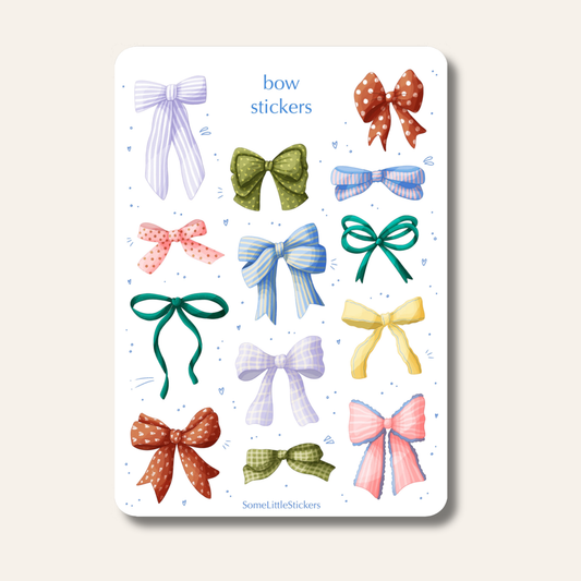 bow stickers - colourful