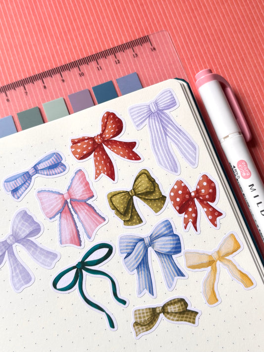 bow stickers - colourful