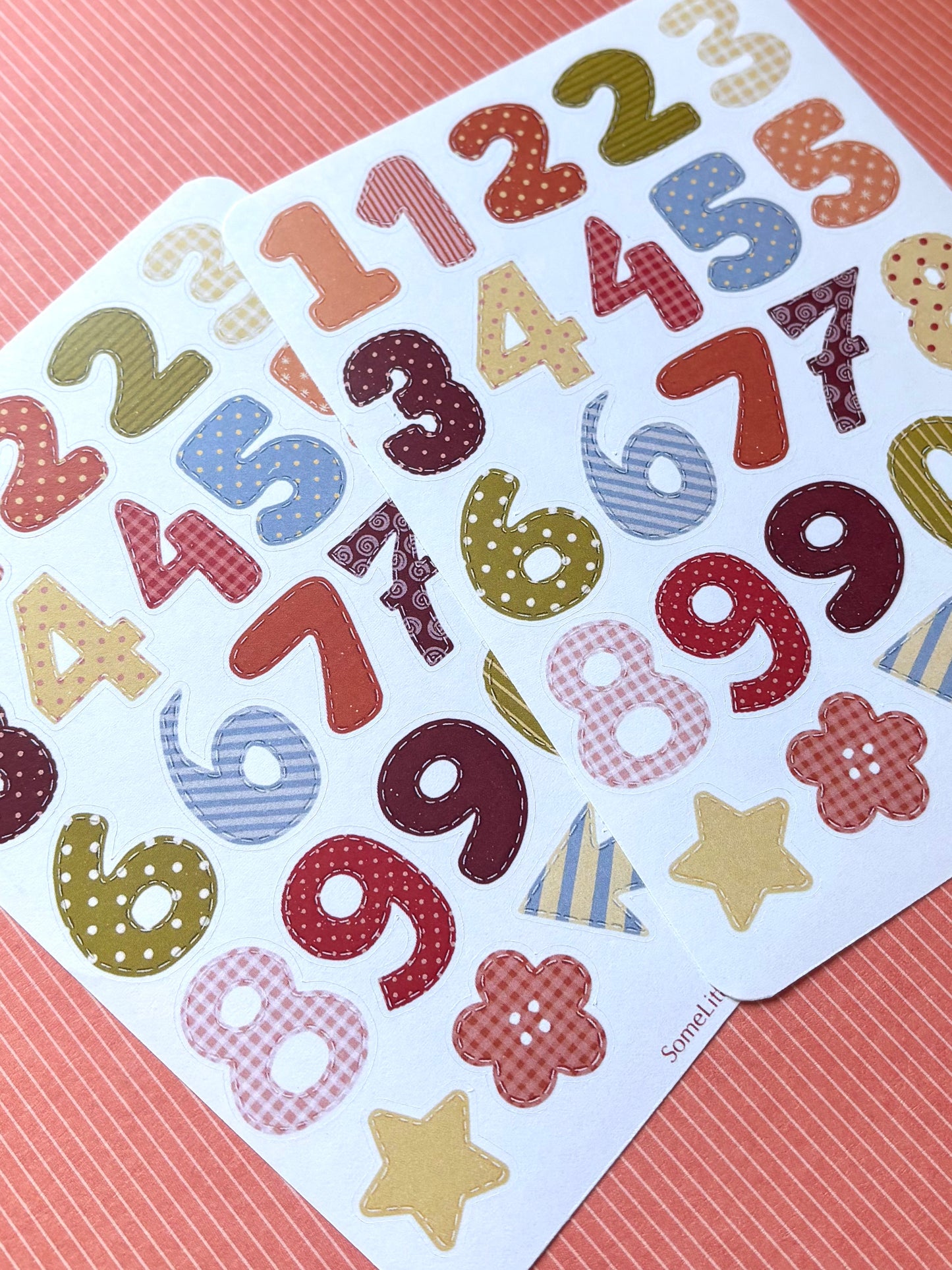 felt numbers stickers