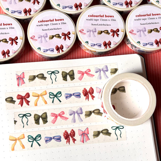 colourful bows washi tape