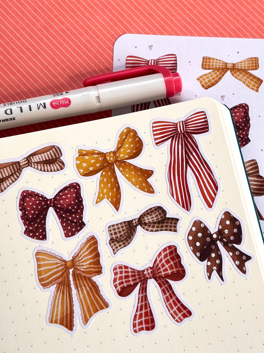 bows stickers - warm