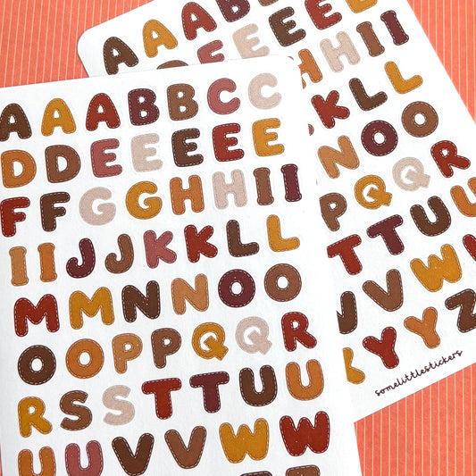 warm alphabet stickers