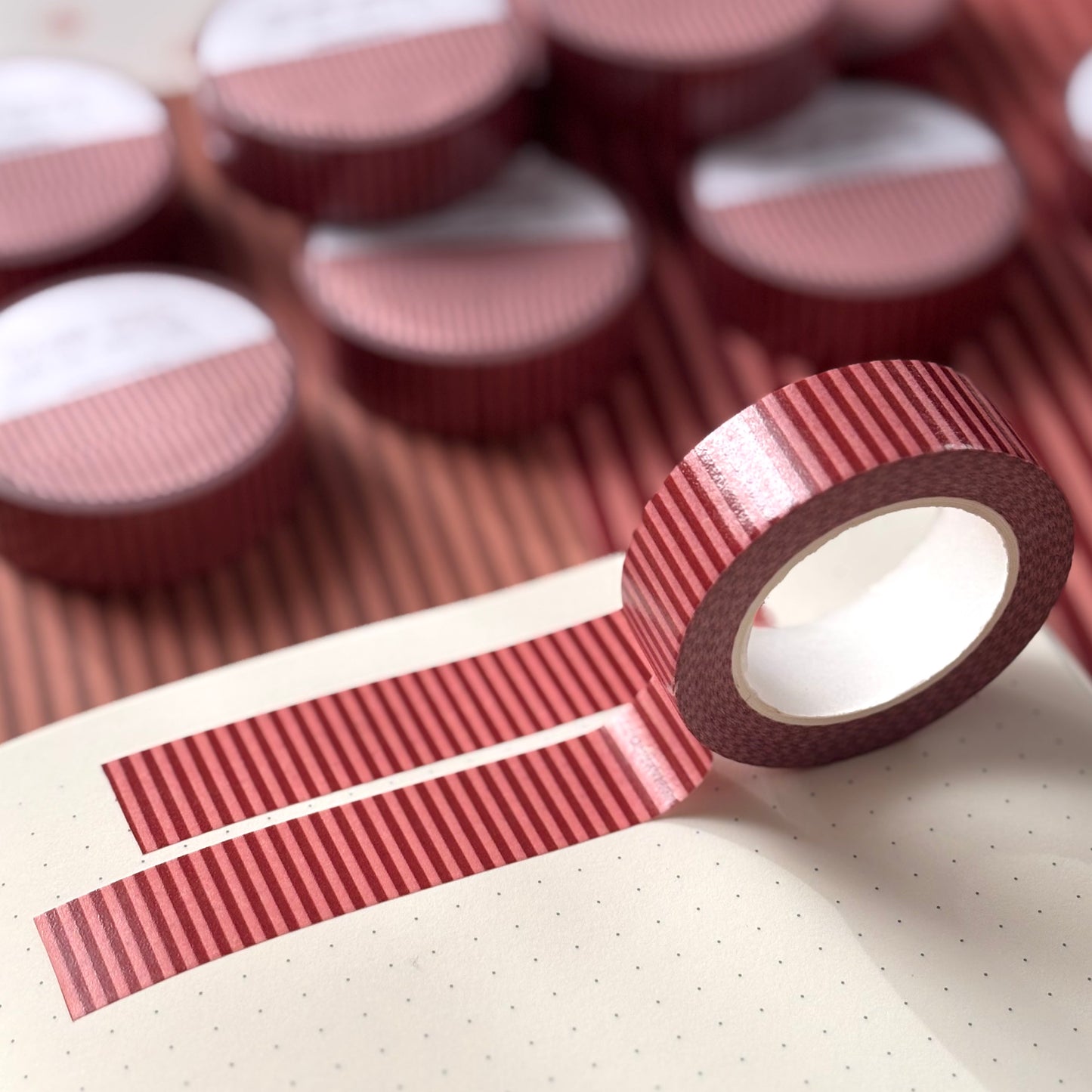 red-pink stripes washi tape