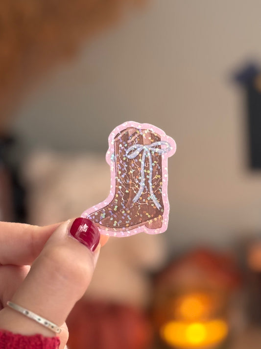 holographic cowboy boots sticker