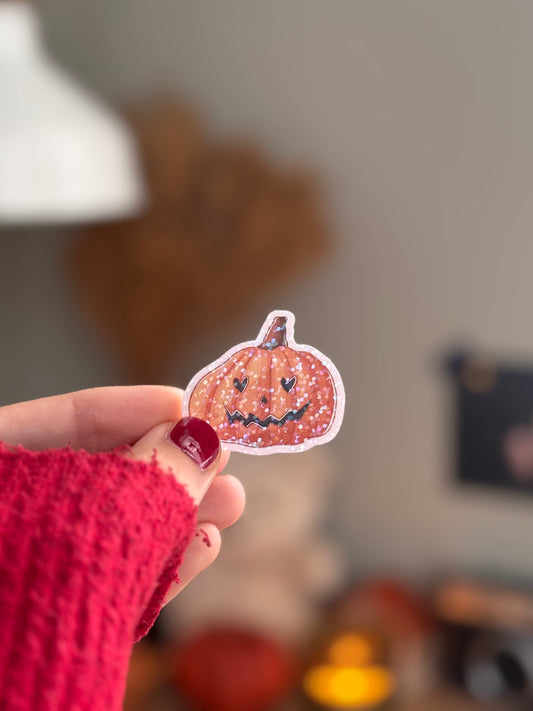 holographic pumpkin sticker