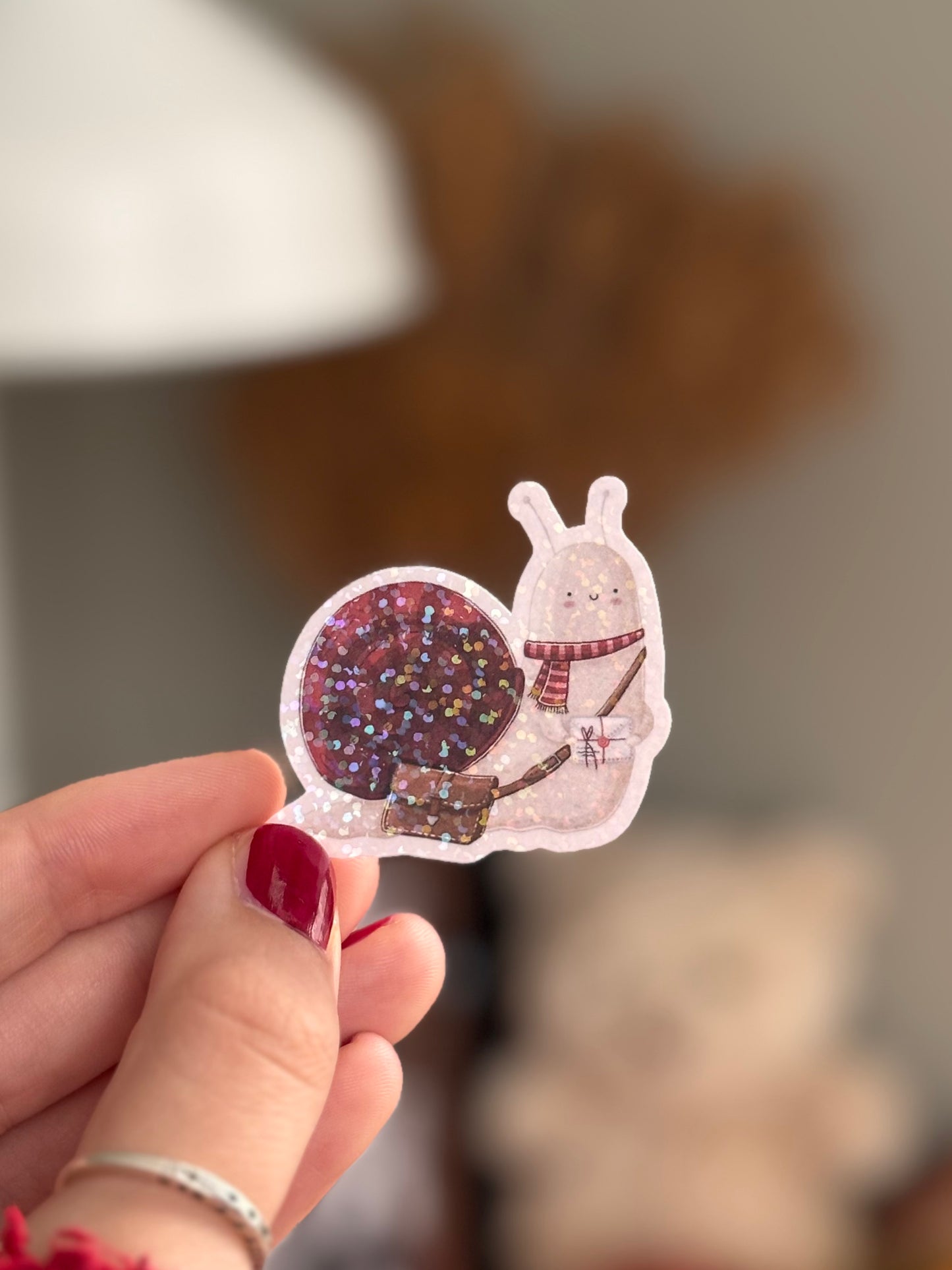 holographic snail mail sticker