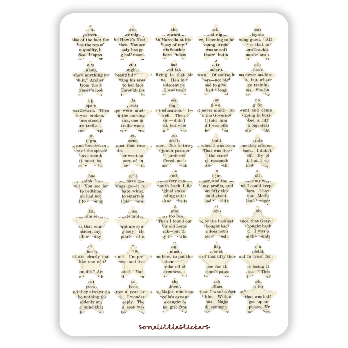 bookish stars stickers