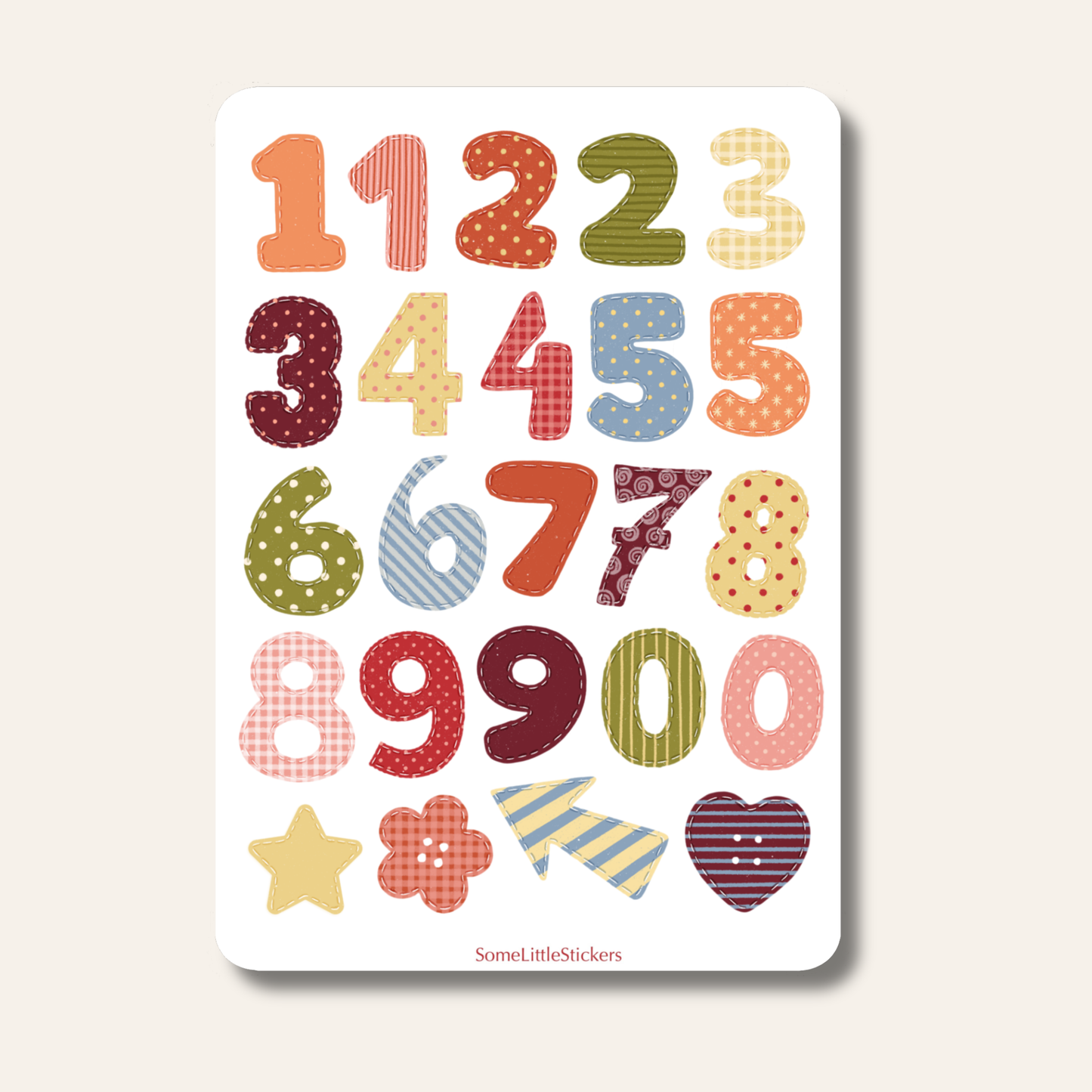 felt numbers stickers