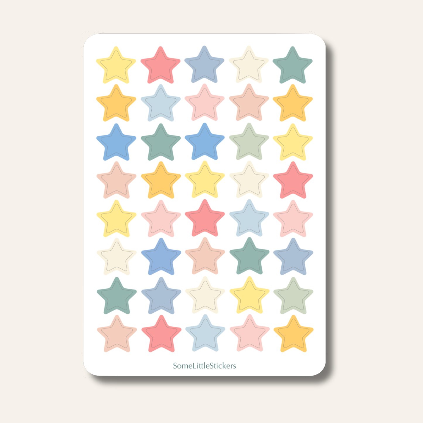 pastel stars stickers