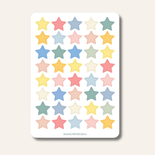 pastel stars stickers